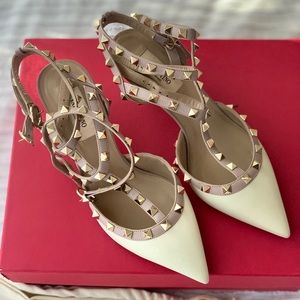 Rockstud Strappy Pointed Toe Pump